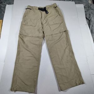 THE NORTH FACE Meridian Convertible Pants Zip Off Pants Tan with belt Size Large